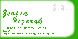 zsofia mizerak business card