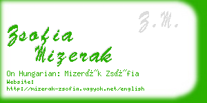 zsofia mizerak business card